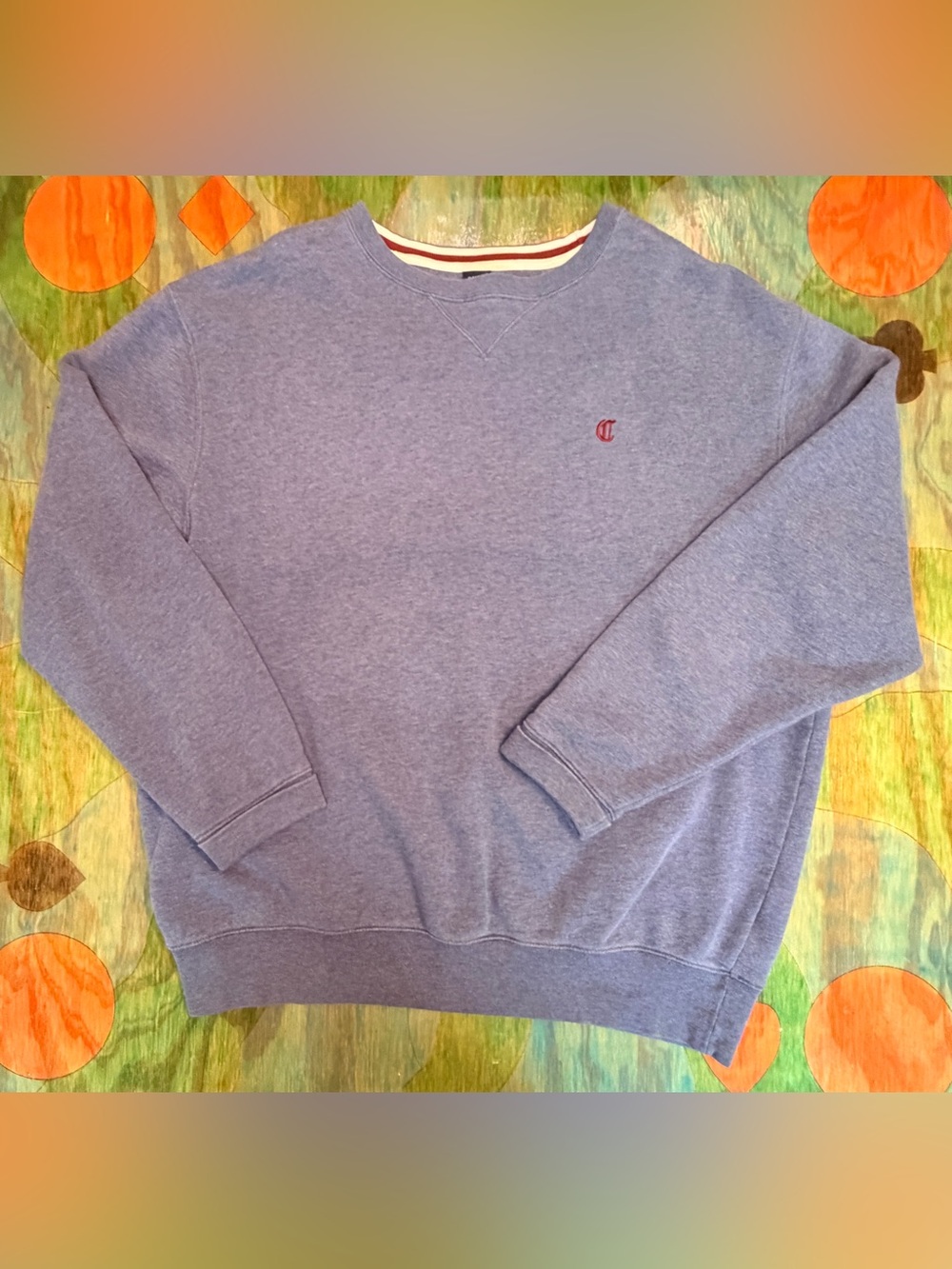 Daniel Cremieux Heavyweight Crewneck Sweatshirt Pullover Mens Sz Medium Blue Red